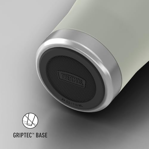 THERMOS Icon Series 24oz Stainless Steel Tumbler with Slide Lock Lid, Leakproof, Fits Cupholder, Dishwasher Safe, Griptec™ Non‑Slip Base, Keeps Drinks Hot 6 Hrs/Cold 22 Hrs, River Rock