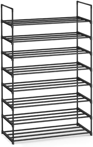 SONGMICS Shoe Rack, 8-Tier Shoe Organizer, Metal Storage Shelf
