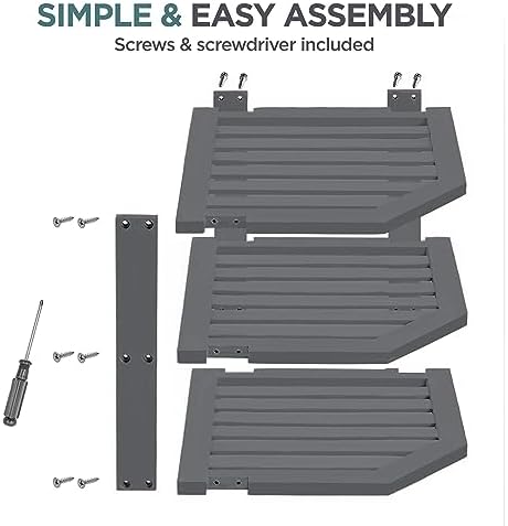 Bambüsi Grey 3-Tier Corner Shelf, Kitchen Cabinet Organizer, Bamboo Rack