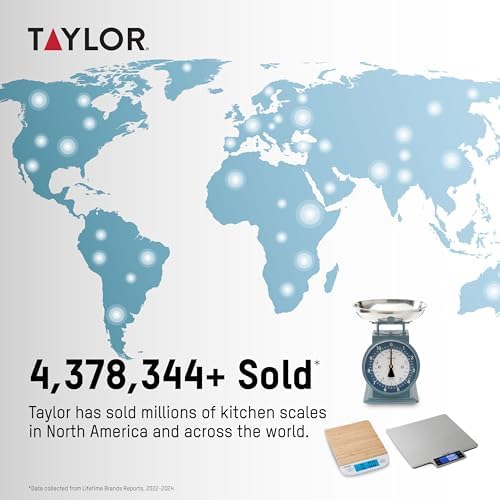 Taylor Vintage Mechanical Kitchen Scale - 11 lb Max Capacity, Storm Blue