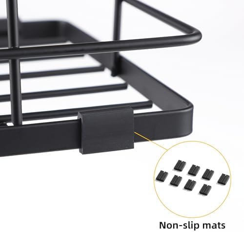 ALOCEO 2 Pack Stackable Storage Bins with Lids, Stainless Steel Extra Large Trash Bag Dispenser Roll Holder for Kitchen Sink, Laundry, Pantry Organizer and Storage, Walnut Black
