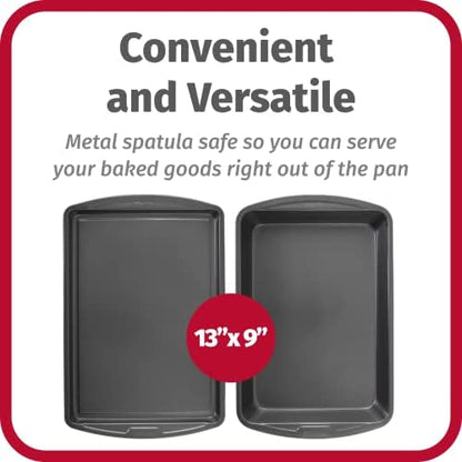 GoodCook Everyday Nonstick Steel 5-Piece Bakeware Set, Gray, Includes Cookie Sheet, Cake Pan, Loaf Pan, Muffin Pan, and Roast Pan, Durable and Scratch-Resistant Baking Set