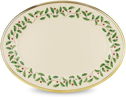 Lenox Holiday Oval 13-Inch Porcelain Christmas Serving Platter