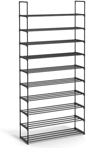 SONGMICS Shoe Rack, 10-Tier Shoe Organizer, Metal Storage Shelf