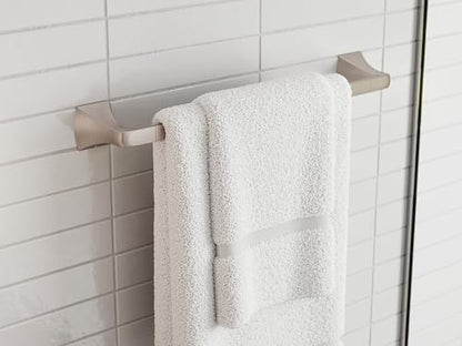 Pfister Bruxie Bath Towel Bar for Bathroom, 18-Inch, Wall-Mounted, Screw-in, Spot Defense Brushed Nickel Finish, BTBBIE1GS