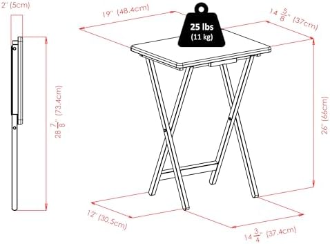 Winsome Alex Set of 4 Foldable Snack Tables with Storage Rack