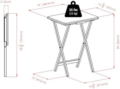 Winsome Alex Set of 4 Foldable Snack Tables with Storage Rack