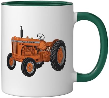 Vintage Allis-Chalmers WD 45 Classic Tractor Ceramic Mug, Dark Green/White, 11oz