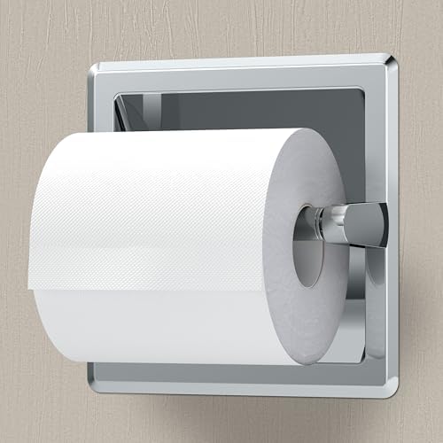 Gatco 750 Recessed Pivoting Toilet Paper Holder, Wall Mounted, Heavy Duty Metal Tissue Holder for Bathroom – Available in Chrome