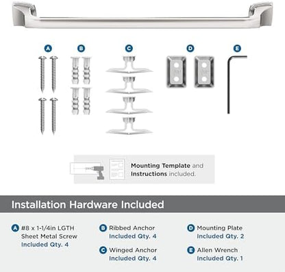 Amerock Revitalize Polished Nickel 18 inch (457 mm) Center-to-Center Towel Bar, BH36033PN