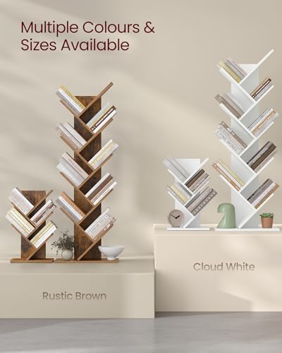 VASAGLE Tree Bookshelf, 5 Tiers, 11.8 x 6.8 x 20.1 Inches