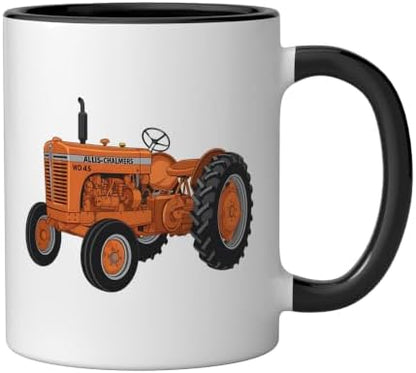 Vintage Allis-Chalmers WD 45 Classic Tractor Ceramic Mug, Black/White, 11oz