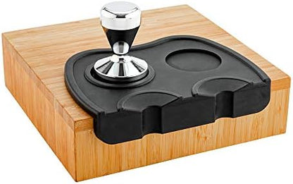 Restaurantware Espresso Tamping Mat - 8.25 x 5.75 Inches - Silicone Coffee Tamping Pad - Barista Tamper Mat - Non-Slip Black Design for Espresso Preparation and Barista Training