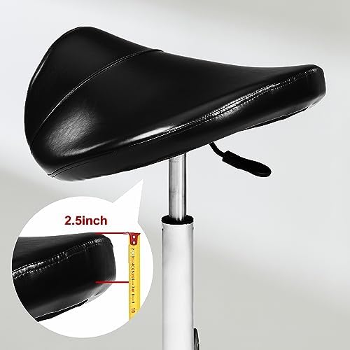 Master Massage Ergonomic Saddle Chair-Saddle Stool- Hydraulic Swivel Rolling Chair-Salon Clinical Tattoo Dentist Clinic Stool, Spas, Salons Stools, Workshop Office-Black