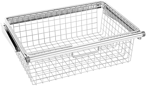 Rubbermaid Configurations Sliding Basket for Closet Drawer Organization, Titanium, Sturdy Slide Out Basket for Home/Laundry/Bathroom/Mudroom/Pantry/Linen Closet