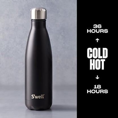 S’well Stainless Steel 17oz Water Bottle, London Chimney Design, Triple-Layer Vacuum Insulation Keeps Drinks Cold for 36 Hours and Hot for 18, BPA Free