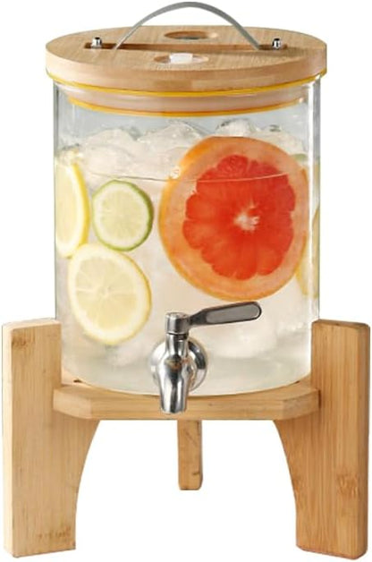 Beverage Dispenser, 1.5 Gallon Glass Drink Dispenser