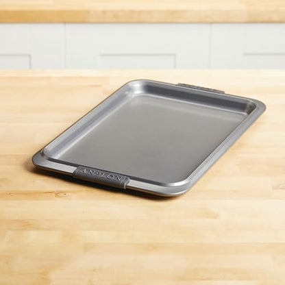 Anolon Advanced Nonstick Bakeware with Grips, Nonstick Cookie Sheet / Baking Sheet - 11 Inch x 17 Inch, Gray