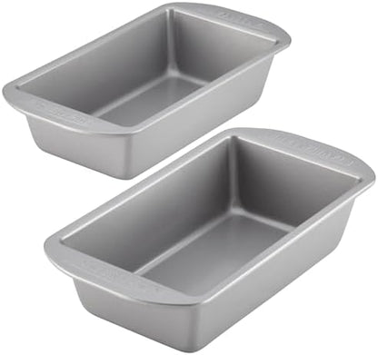 Farberware Nonstick Bakeware Bread and Meat Loaf Pan Set for Baking, Gray