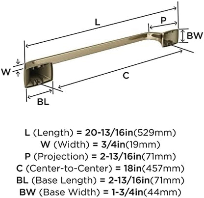 Amerock BH36013BBZ | Golden Champagne Towel Bar | 18 inch (457 mm) Center-to-Center Towel Rack | Highland Ridge | Bathroom Towel Holder | Bathroom Hardware | Bath Accessories