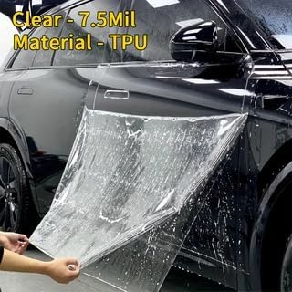 TPU Paint Protection Film PPF, Self-Healing Car Clear Bra with UV Resistance, 7.5MIL,Anti-Corrosion & Hydrophobic Coating, Anti-Oxidation, Gloss Enhancement. (29.5inchX78.7inch)