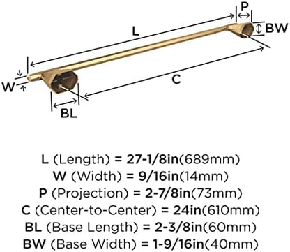 Amerock BH36044CZ | Champagne Bronze Towel Bar | 24 inch (610 mm) Center-to-Center Towel Rack | St. Vincent | Bathroom Towel Holder | Bathroom Hardware | Bath Accessories