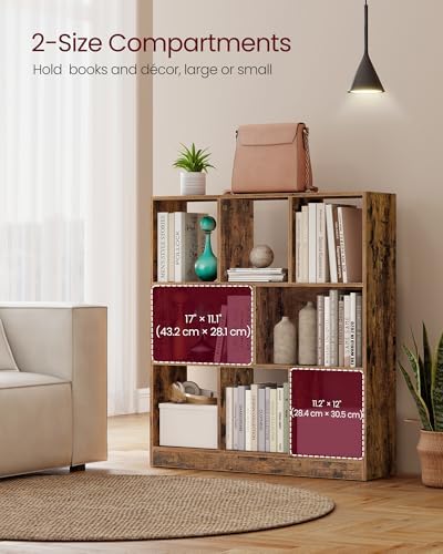 VASAGLE Bookshelf, 8 Cubes Storage Organizer, 35.4 x 9.5 x 39.4 Inches