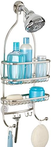 iDesign York Metal Wire Hanging Shower Caddy, Satin Silver