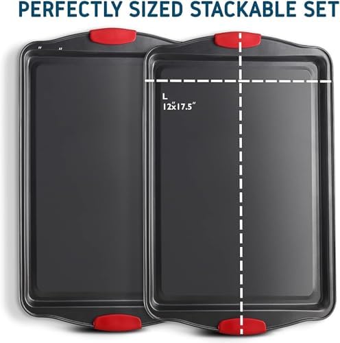 Eatex Baking Sheet Set, 2 Piece Baking Pans Set, Cookie Sheets for Baking