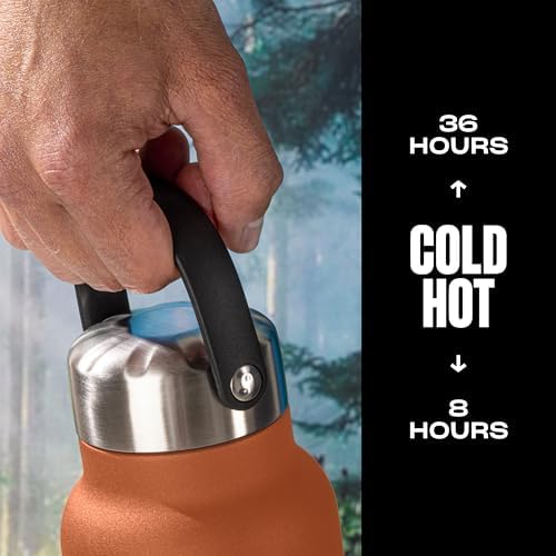 S'well Recycled Stainless Steel Explorer with Insulated Lid and Handle, 24oz, Carnelian, Triple Layered Vacuum Insulated Containers Keeps Drinks Cold for 36 Hours and Hot for 8