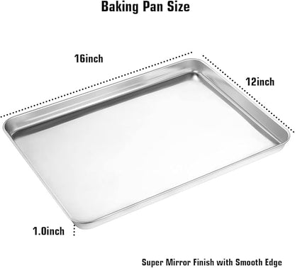 Wildone Baking Sheet & Rack Set, Stainless Steel Cookie Pan