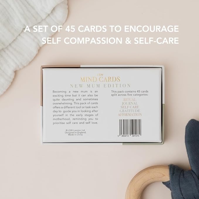 Mind Cards | New Mum Edition | 45 Mindfulness Cards for Women, Ideal for Early Motherhood Support and Self Care | Great New Mom Mothers Day Gifts