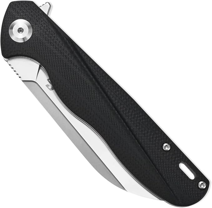Sitivien ST103 Folding Knife, D2 Steel Blade+G10 Handle Pocket Knife, EDC Tool Knife for Outdoor, Camping, Hunting, Survival (Black)