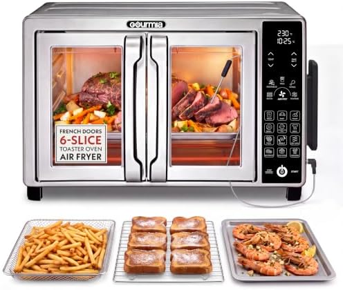 Gourmia Toaster Oven - 6-Slice Capacity, Temperature Probe, Stainless Steel