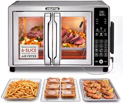 Gourmia Toaster Oven - 6-Slice Capacity, Temperature Probe, Stainless Steel