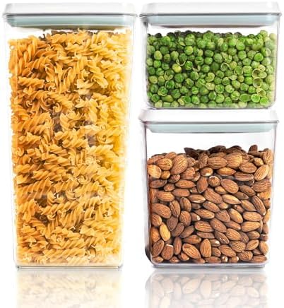 Airtight Food Storage Containers, 3.5/2.1/1.3 Qt, 3-Piece Set