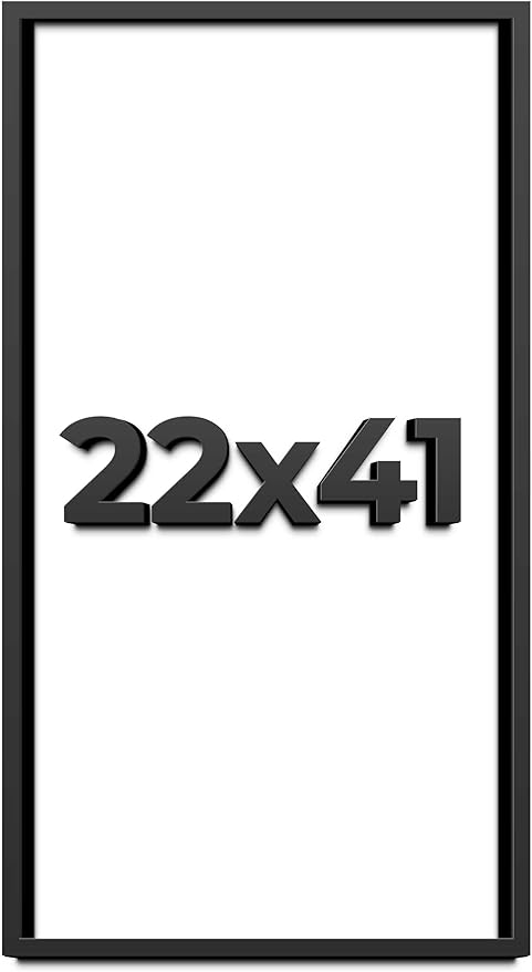 22x41 Shadow Box Frame Black | 1 Inch Deep Solid Wood Shadowbox Display Frame |