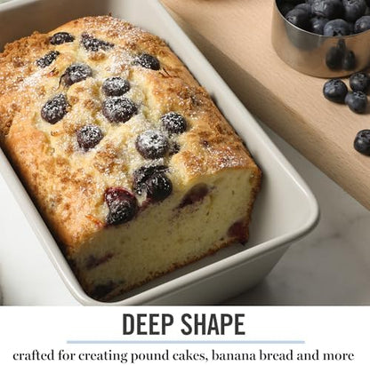 Martha Stewart Gallen 9 Inch Nonstick Carbon Steel Loaf Pan – Cool Grey, Durable Bakeware for Even Baking and Easy Release