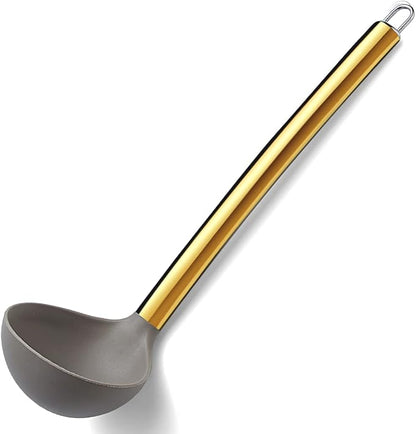 Gold Ladle, Berglander Non-stick Silicone Kitchen Ladle