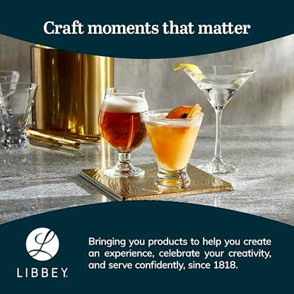 Libbey Entertaining Essentials Belgian Beer Glasses, 13 oz, Craft Beer Glasses Set of 6 for Belgian Ales, Unique Tulip Beer Glass Set for Entertaining