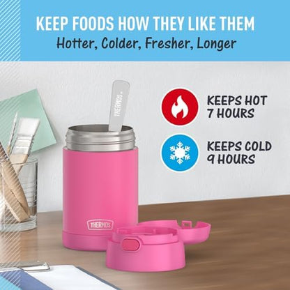 THERMOS FUNTAINER Food Jar with Spoon, 16oz, Neon Pink