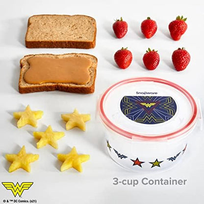 Snapware 8-Pc Plastic Food Storage Containers Set, 4.6-Cup & 3-Cup Meal Prep Containers with Lid, Non-Toxic, BPA-Free Lids with 4 Tab Locking Lids, Dishwasher, Microwave, and Freezer Safe, Batman