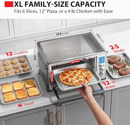 TOSHIBA 10-in-1 Convection Toaster Oven, 6-Slice Countertop Oven, 1500W