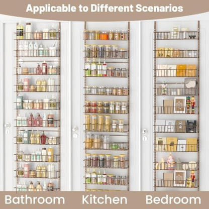 ElegantArray 10-Tier Pantry Door Organizer, Brown