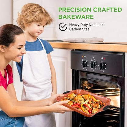 NutriChef 10 Pc Baking Pans Set Nonstick, Cookie Sheet and Pizza Pans
