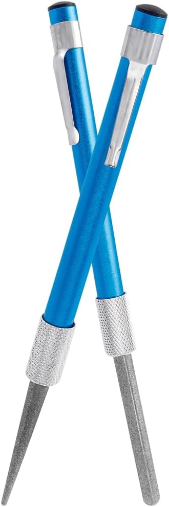 Wolfride 2Pcs Serrated Knife Sharpener, Retractable Diamond Sharpening Rod
