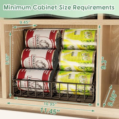 JKsmart 6 Pack Stackable Can Organizer for Pantry with Adjustable Dividers, Soda Can Organizer, Can Storage Dispenser Holds up to 84 Cans, Metal Wire Baskets Can Holder for Kitchen Cabinet Pantry