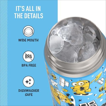 THERMOS FUNTAINER Water Bottle with Spout, 16oz, Minions