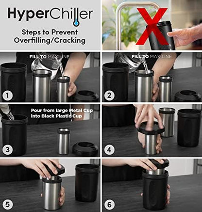 HyperChiller HC2W Patented Iced Coffee/Beverage Cooler, Ready in One Minute, Reusable, White & HC3 Patented Iced Coffee/Beverage Cooler, Ready in One Minute, Reusable, 12.5 Oz, Black
