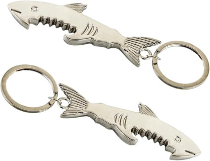 SWATOM Shark Keychain Bottle Opener 2PCS Beer Opener Tool Key Tag Chain Ring